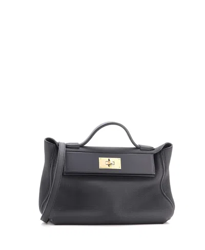 Pre-owned Pre-owned Hermes  Hermes 29 24/24 Bag Bicolor Togo With Swift In Black