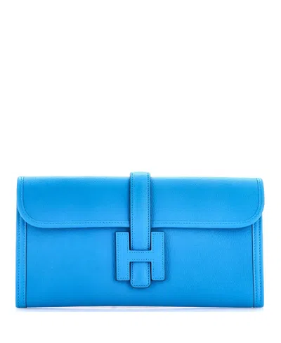 Pre-owned Pre-owned Hermes  Hermes 29 Jige Elan Clutch Chevre Mysore In Blue