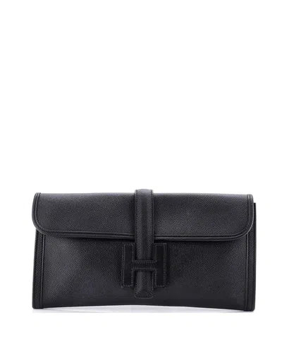 Pre-owned Pre-owned Hermes  Hermes 29 Jige Elan Clutch Epsom In Black