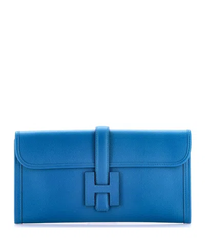 Pre-owned Pre-owned Hermes  Hermes 29 Jige Elan Clutch Epsom In Blue