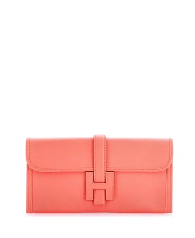 Pre-owned Pre-owned Hermes  Hermes 29 Jige Elan Clutch Epsom In Pink