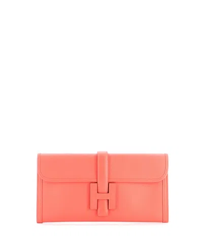 Pre-owned Pre-owned Hermes  Hermes 29 Jige Elan Clutch Epsom In Pink