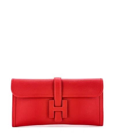 Pre-owned Pre-owned Hermes  Hermes 29 Jige Elan Clutch Epsom In Red