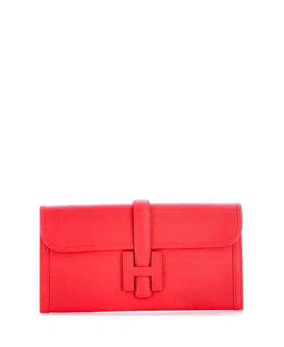 Pre-owned Pre-owned Hermes  Hermes 29 Jige Elan Clutch Epsom In Red