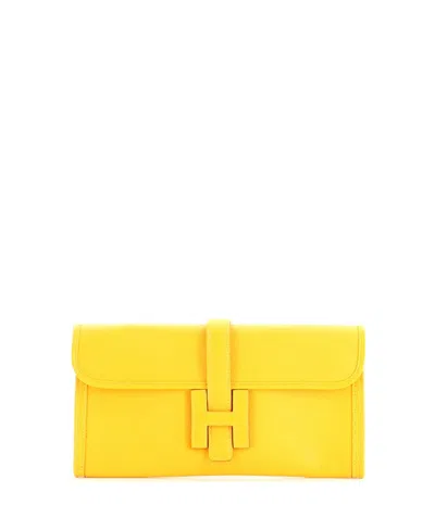 Pre-owned Pre-owned Hermes  Hermes 29 Jige Elan Clutch Epsom In Yellow