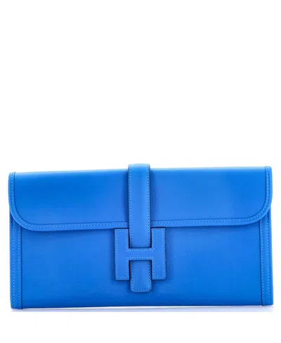 Pre-owned Pre-owned Hermes  Hermes 29 Jige Elan Clutch Evercolor In Blue