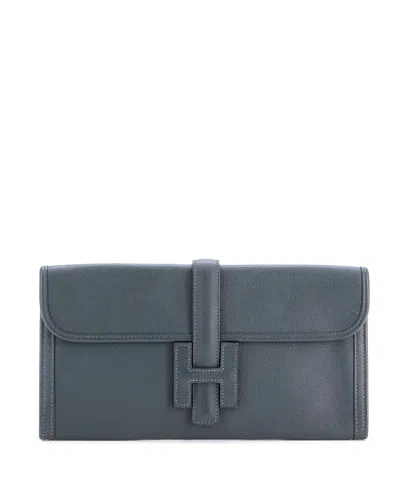Pre-owned Pre-owned Hermes  Hermes 29 Jige Elan Clutch Evercolor In Green
