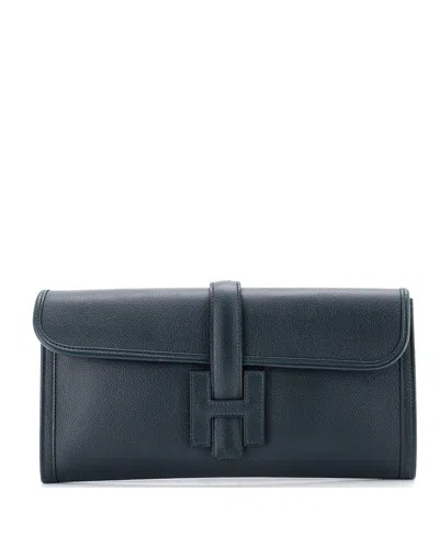 Pre-owned Pre-owned Hermes  Hermes 29 Jige Elan Clutch Evercolor In Green