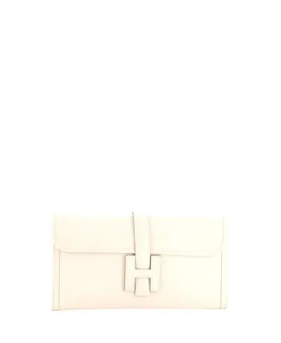 Pre-owned Pre-owned Hermes  Hermes 29 Jige Elan Clutch Evercolor In Neutral