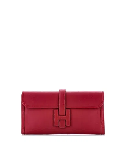 Pre-owned Pre-owned Hermes  Hermes 29 Jige Elan Clutch Evercolor In Red