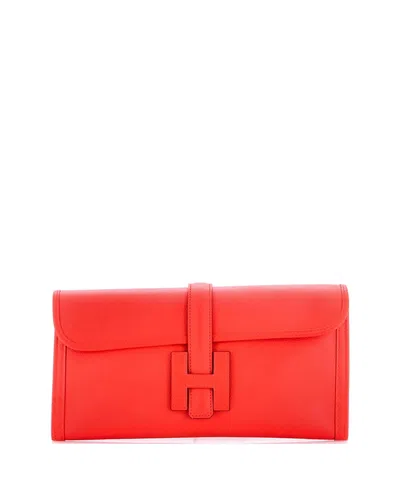 Pre-owned Pre-owned Hermes  Hermes 29 Jige Elan Clutch Evercolor In Red