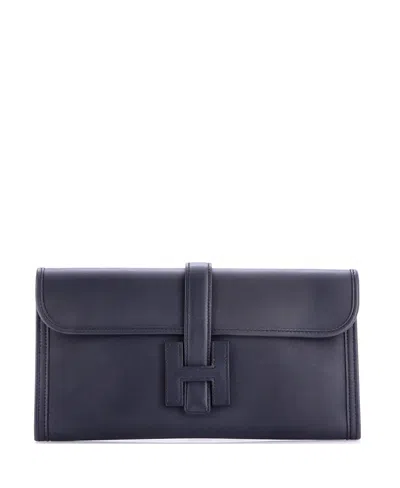 Pre-owned Pre-owned Hermes  Hermes 29 Jige Elan Clutch Swift In Blue