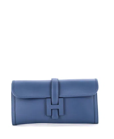 Pre-owned Pre-owned Hermes  Hermes 29 Jige Elan Clutch Swift In Blue