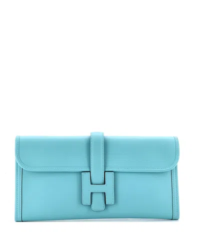 Pre-owned Pre-owned Hermes  Hermes 29 Jige Elan Clutch Swift In Blue