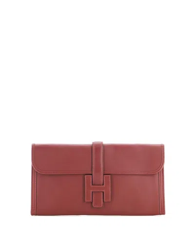 Pre-owned Pre-owned Hermes  Hermes 29 Jige Elan Clutch Swift In Burgundy