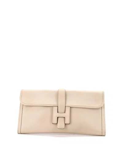 Pre-owned Pre-owned Hermes  Hermes 29 Jige Elan Clutch Swift In Neutral