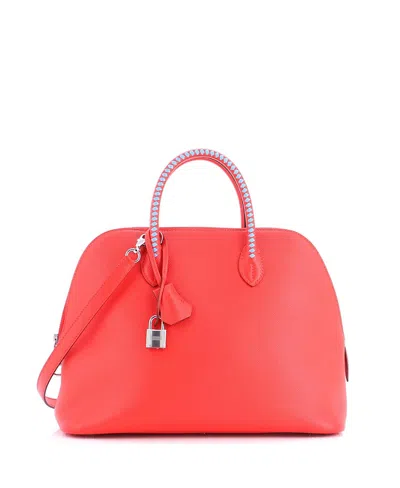 Pre-owned Pre-owned Hermes  Hermes 30 Bolide 1923 Bag Tressage Epsom In Red