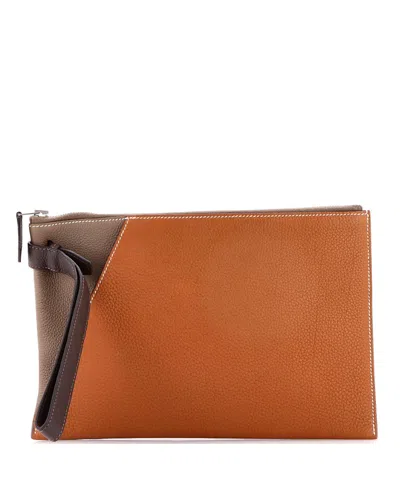 Pre-owned Pre-owned Hermes  Hermes 30 Cabavertige Pouch Leather In Brown
