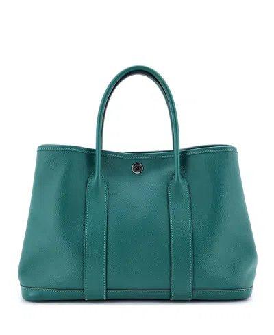 Pre-owned Pre-owned Hermes  Hermes 30 Garden Party Tote Leather In Green