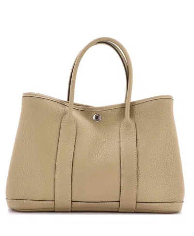 Pre-owned Pre-owned Hermes  Hermes 30 Garden Party Tote Leather In Green