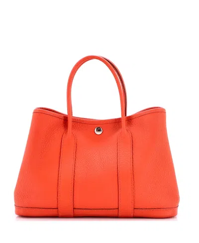 Pre-owned Pre-owned Hermes  Hermes 30 Garden Party Tote Leather In Orange