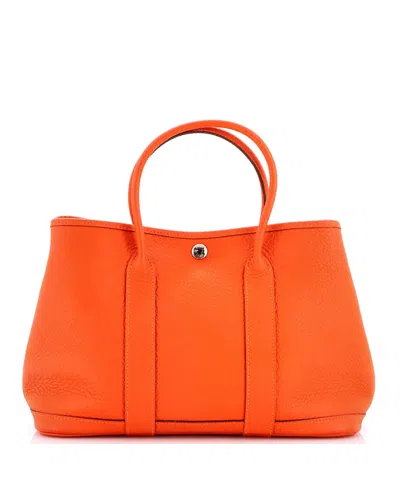 Pre-owned Pre-owned Hermes  Hermes 30 Garden Party Tote Leather In Orange