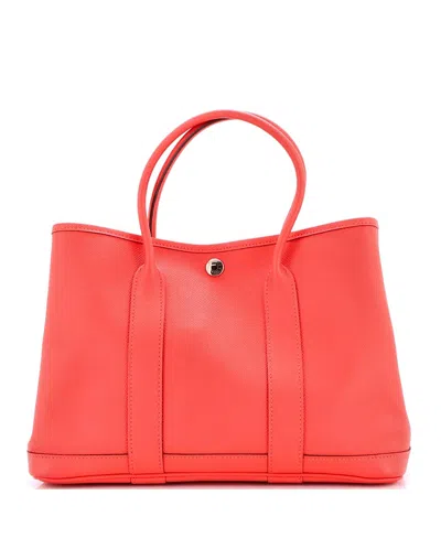 Pre-owned Pre-owned Hermes  Hermes 30 Garden Party Tote Leather In Red