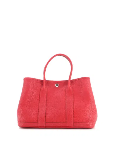 Pre-owned Pre-owned Hermes  Hermes 30 Garden Party Tote Leather In Red