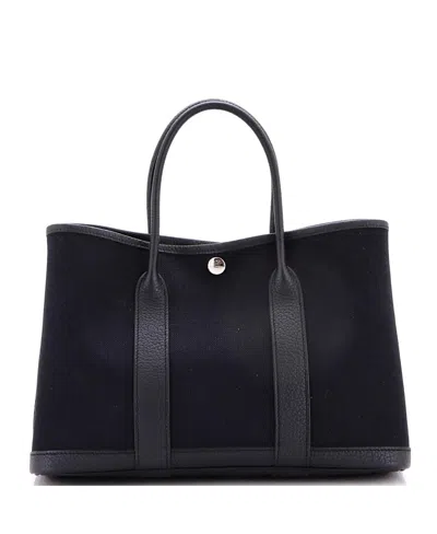 Pre-owned Pre-owned Hermes  Hermes 30 Garden Party Tote Toile And Leather In Black