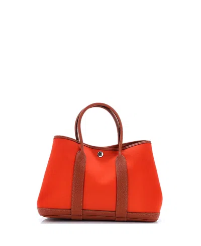 Pre-owned Pre-owned Hermes  Hermes 30 Garden Party Tote Toile And Leather In Brown