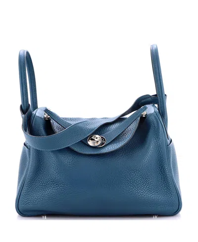 Pre-owned Pre-owned Hermes  Hermes 30 Lindy Bag Clemence In Blue