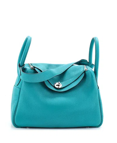 Pre-owned Pre-owned Hermes  Hermes 30 Lindy Bag Clemence In Blue