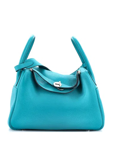 Pre-owned Pre-owned Hermes  Hermes 30 Lindy Bag Clemence In Blue