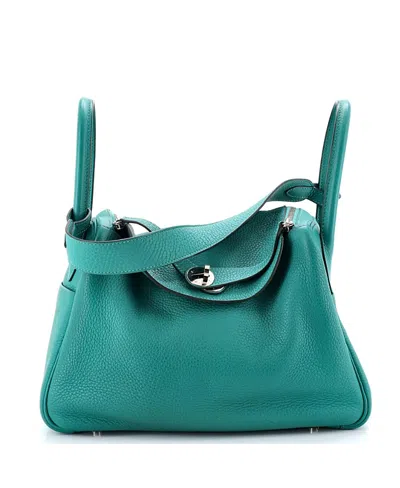 Pre-owned Pre-owned Hermes  Hermes 30 Lindy Bag Clemence In Green