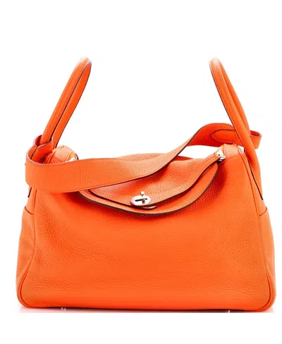 Pre-owned Pre-owned Hermes  Hermes 30 Lindy Bag Clemence In Orange