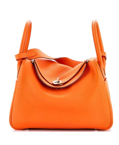 Pre-owned Pre-owned Hermes  Hermes 30 Lindy Bag Clemence In Orange