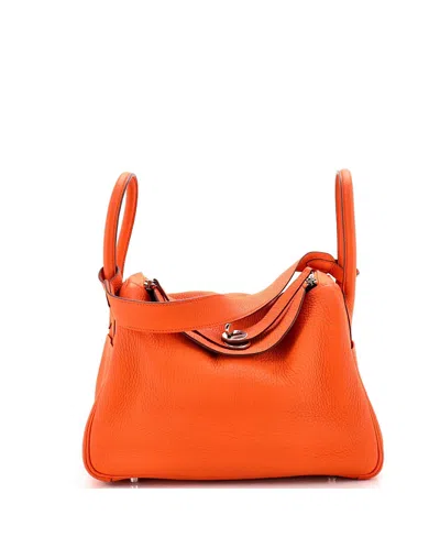 Pre-owned Pre-owned Hermes  Hermes 30 Lindy Bag Clemence In Orange