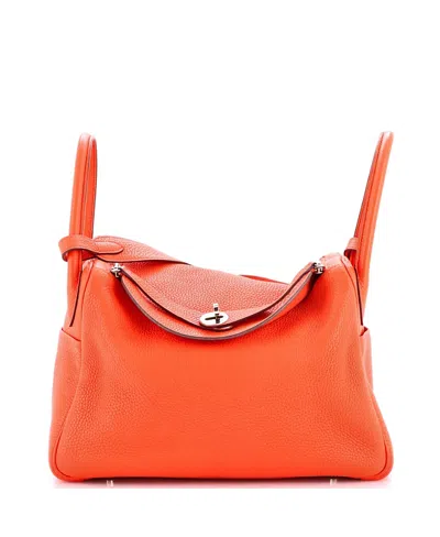 Pre-owned Pre-owned Hermes  Hermes 30 Lindy Bag Clemence In Orange