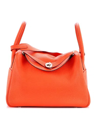 Pre-owned Pre-owned Hermes  Hermes 30 Lindy Bag Clemence In Orange