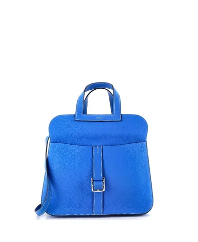 Pre-owned Pre-owned Hermes  Hermes 31 Halzan Bag Clemence In Blue