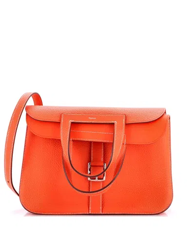 Pre-owned Pre-owned Hermes  Hermes 31 Halzan Bag Clemence In Orange