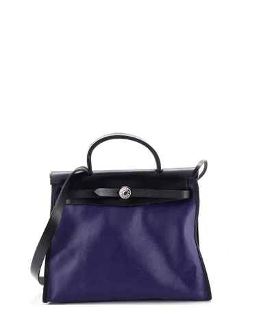 Pre-owned Pre-owned Hermes  Hermes 31 Herbag Zip Berline Vache Canvas And Leather In Multi