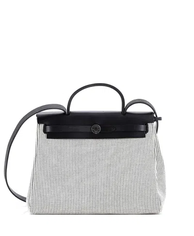 Pre-owned Pre-owned Hermes  Hermes 31 Herbag Zip Criss Viking Toile And Leather In Black