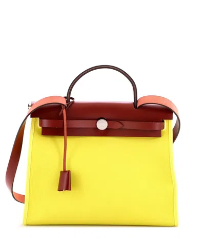 Pre-owned Pre-owned Hermes  Hermes 31 Herbag Zip Leather And Toile