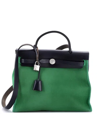 Pre-owned Pre-owned Hermes  Hermes 31 Herbag Zip Leather And Toile