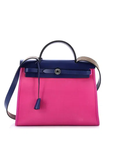 Pre-owned Pre-owned Hermes  Hermes 31 Herbag Zip Leather And Toile