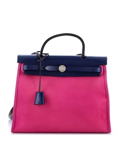 Pre-owned Pre-owned Hermes  Hermes 31 Herbag Zip Leather And Toile