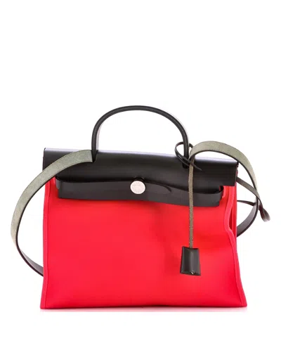 Pre-owned Pre-owned Hermes  Hermes 31 Herbag Zip Leather And Toile