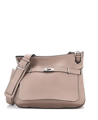 Pre-owned Pre-owned Hermes  Hermes 34 Jypsiere Bag Clemence In Gray