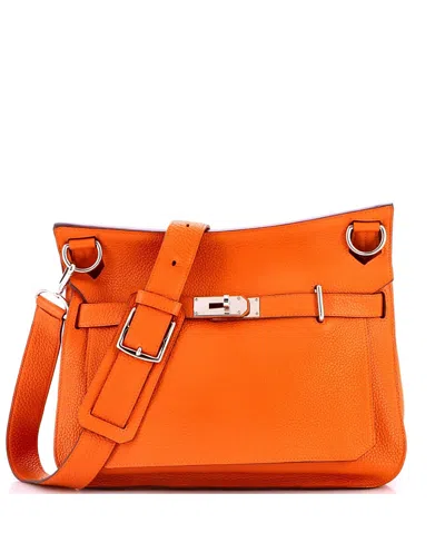 Pre-owned Pre-owned Hermes  Hermes 34 Jypsiere Bag Clemence In Orange